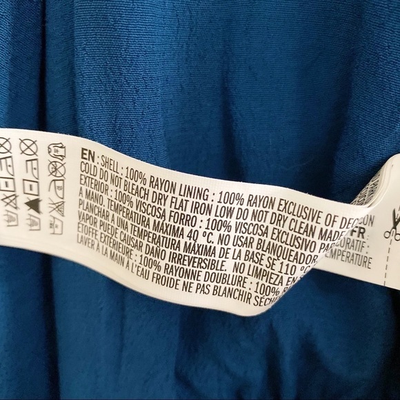 Forever 21 NWT Teal Maxi Long Sleeve Bohemian Lace Dress - Picture 8 of 10